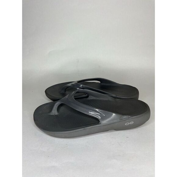 Oofos Sandals Flip Flops Women Size 9 Gray Rubber Comfort - Picture 9 of 14